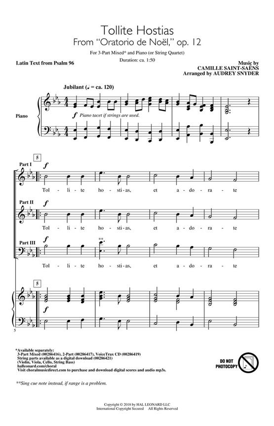 Tollite Hostias (from Oratorio de Noël, op. 12) : Discovery Level 2