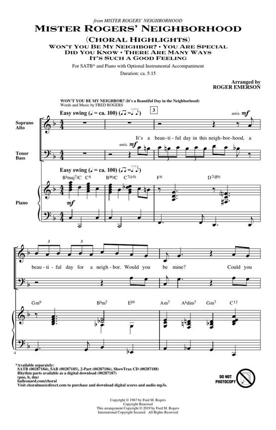 Mister Rogers' Neighborhood (Choral Highlights)