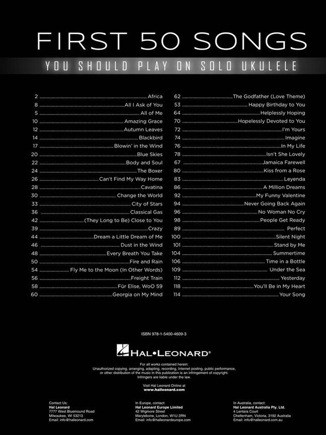 First 50 Songs You Should Play on Solo Ukulele