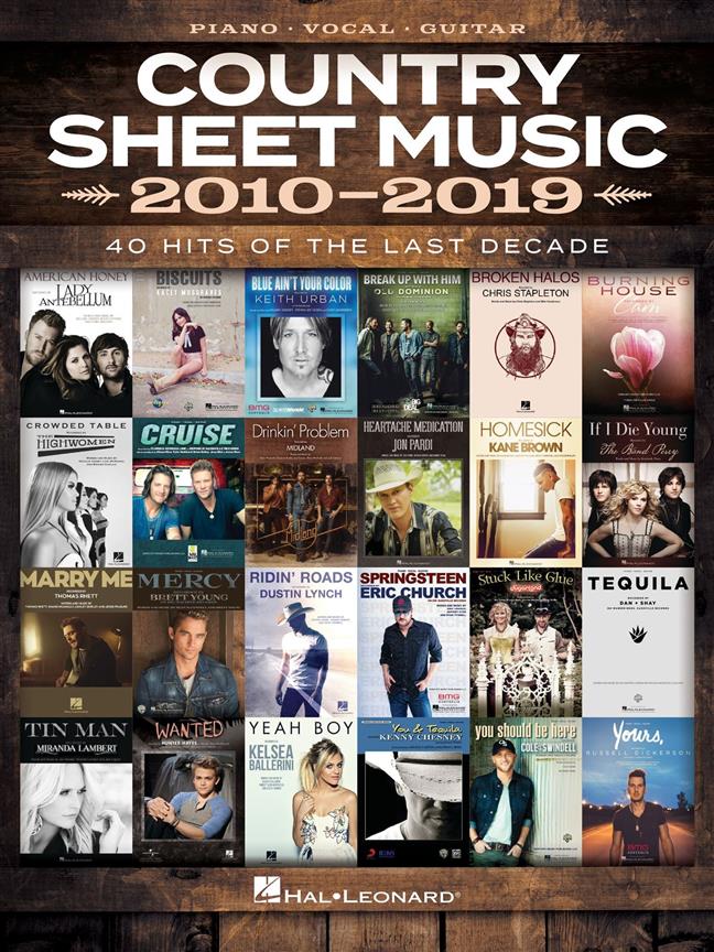 Country Sheet Music 2010-2019 PVG - piano, vocal and guitar