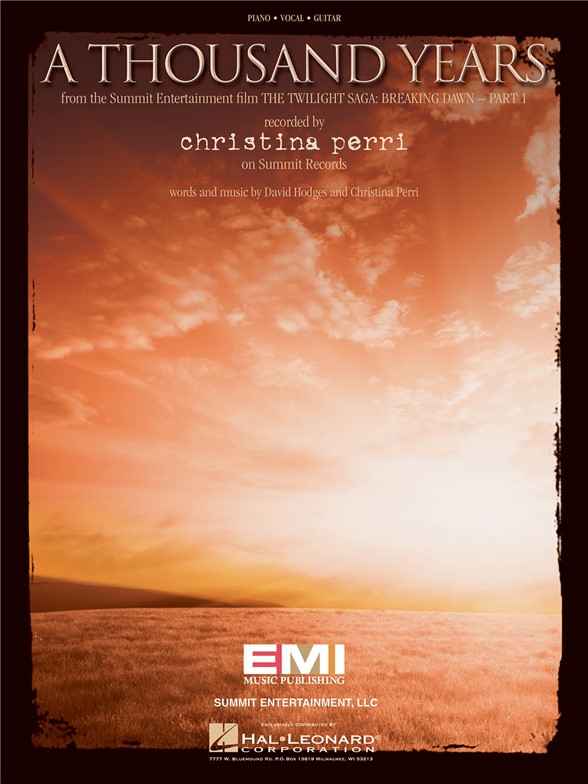 PERRI CHRISTINA A THOUSAND YEARS PIANO VOCAL GUITAR SHEET