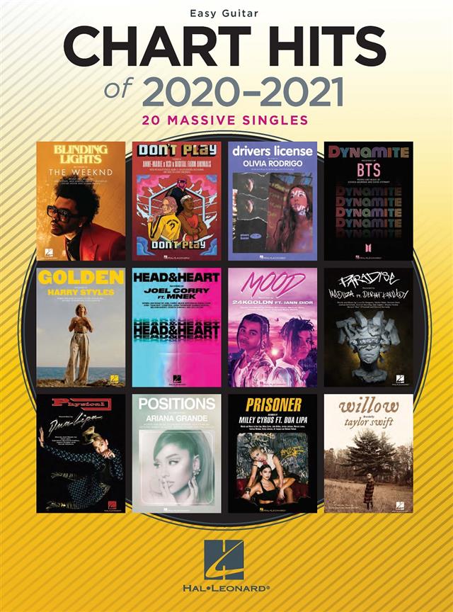 Chart Hits of 2020-2021 til let/begynder guitar (easy guitar): European Edition