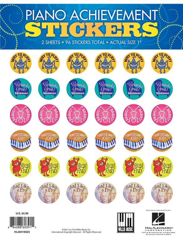 Piano Achievement Stickers