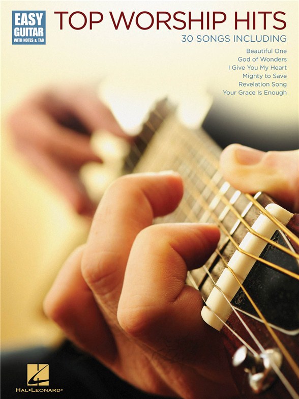 TOP WORSHIP HITS FOR EASY GUITAR WITH NOTES AND TAB GTR BK