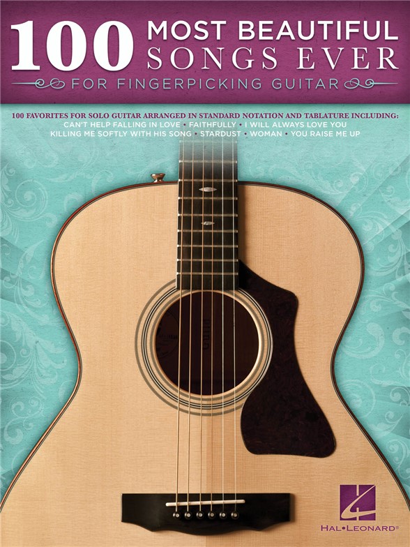 100 Most Beautiful Songs Ever For Fingerpicking Guitar Solo Tab Bk