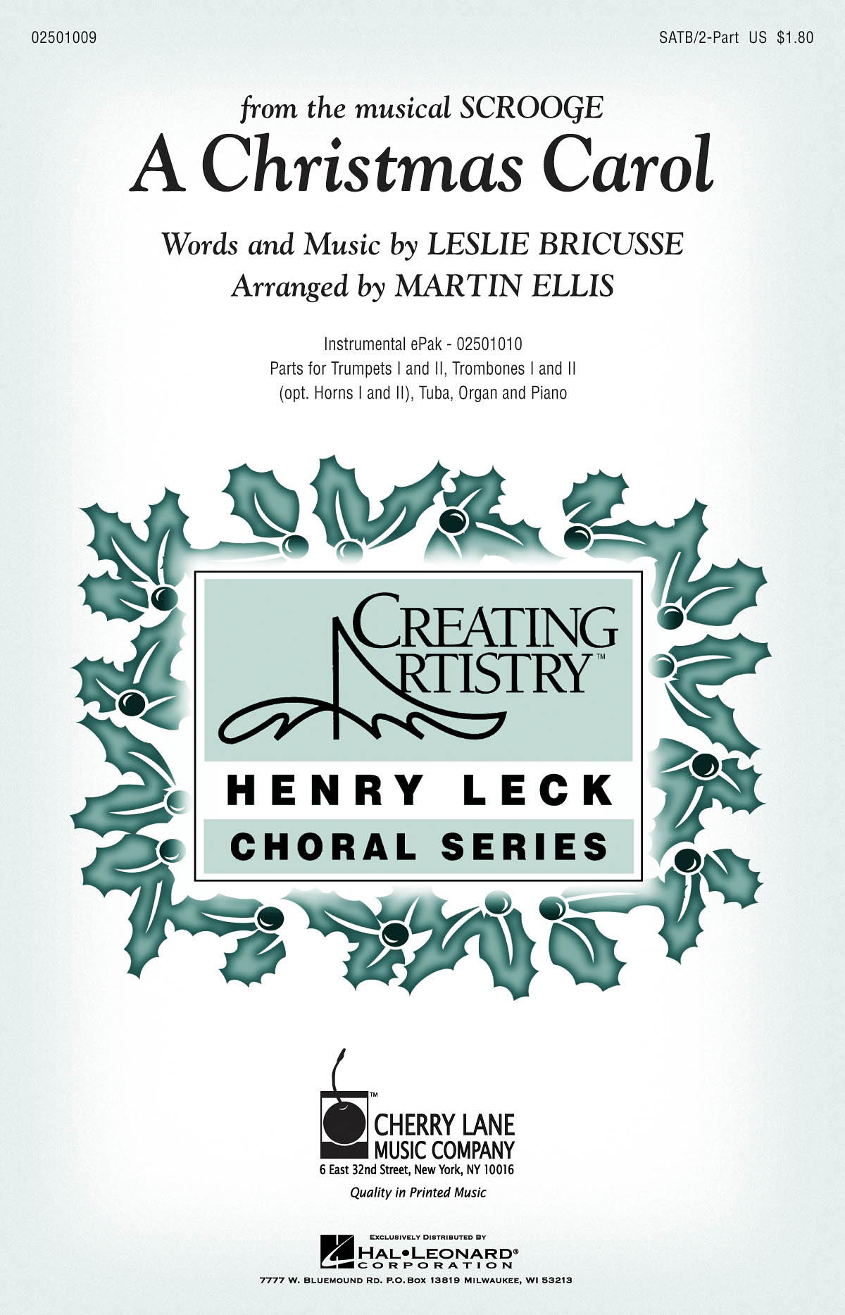 Leslie Bricusse: A Christmas Carol (arr. Martin Ellis SATB/2-Part)