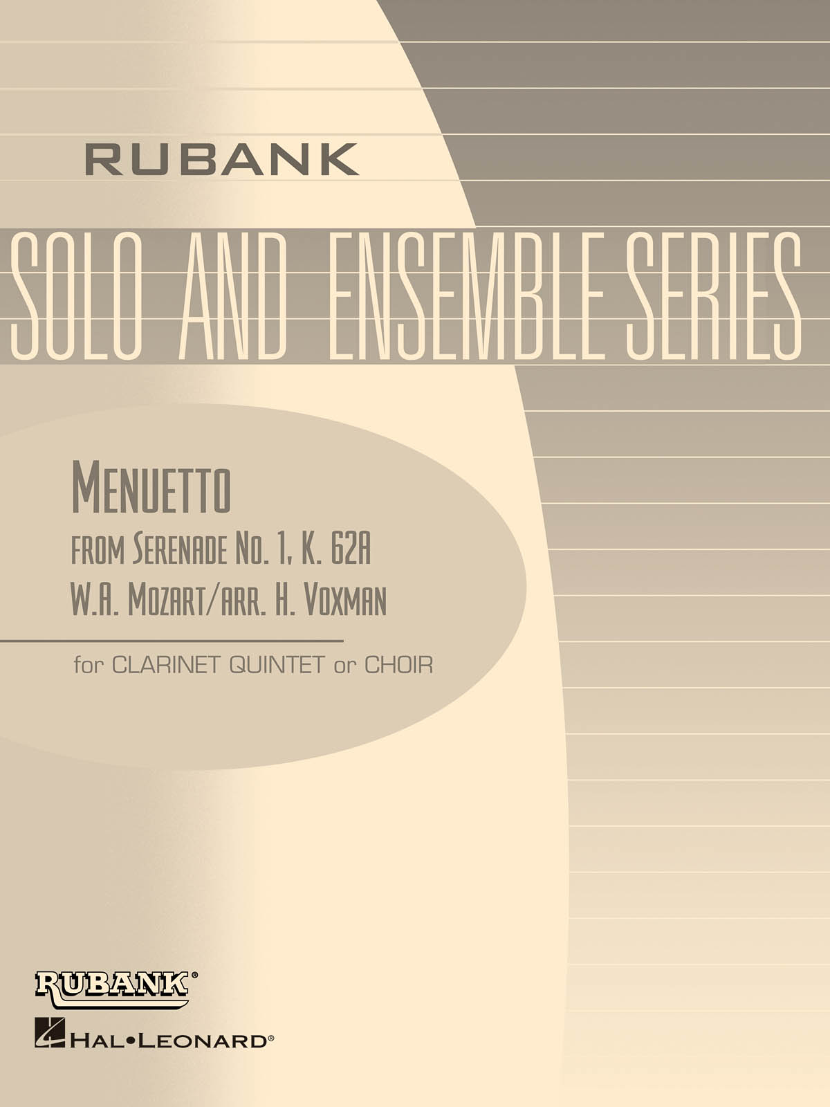 Menuetto from Serenade No. 1 (K. 62a) : Clarinet Quintet or Choir - Grade 3