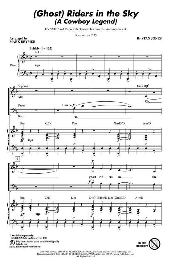 Stan Jones: Ghost Riders In The Sky (Arr. Brymer) (ShowTrax CD)