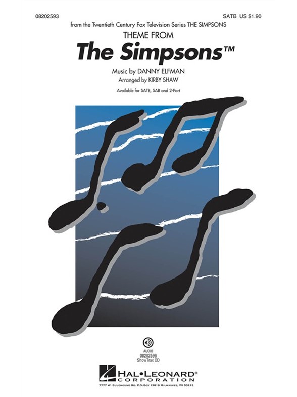 ELFMAN DANNY THE SIMPSONS THEME (SHAW KIRBY) SATB CHORAL