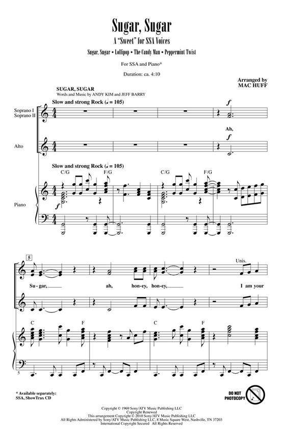 Sugar, Sugar : A Sweet for SSA Voices (Medley)