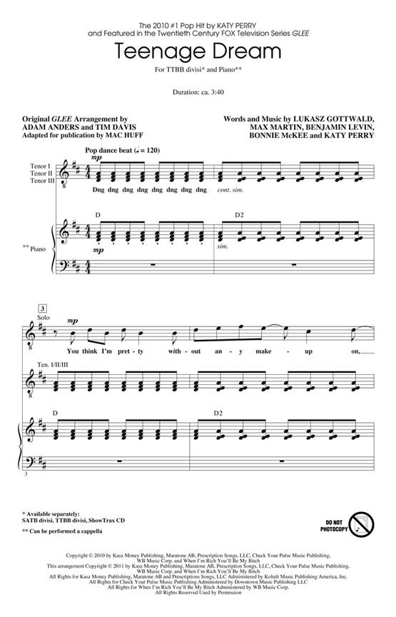 Teenage Dream : featured in Glee