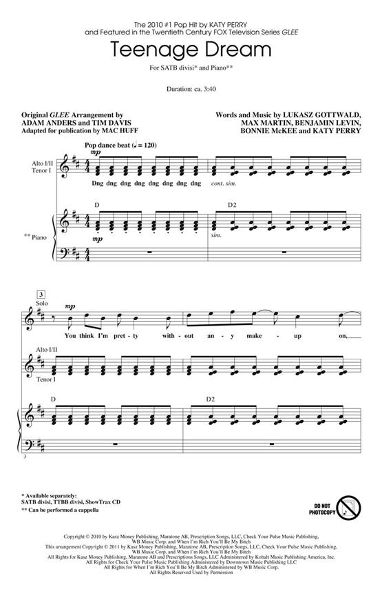 Teenage Dream : featured in Glee