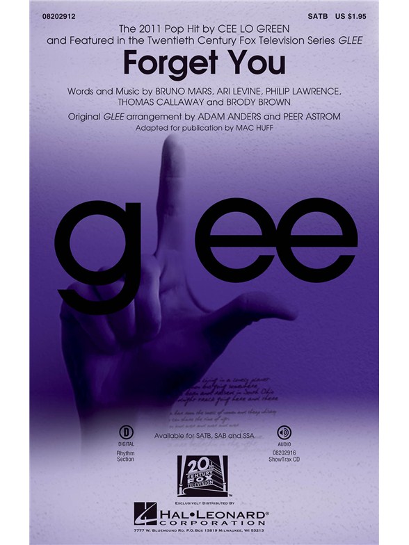 GREEN CEE LO FORGET YOU GLEE (ED HUFF MAC) SATB CHORAL