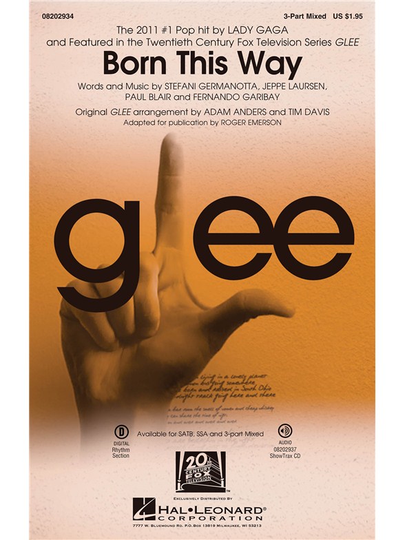 LADY GAGA BORN THIS WAY (EMERSON ROGER) 3 PART MIXED CHORAL