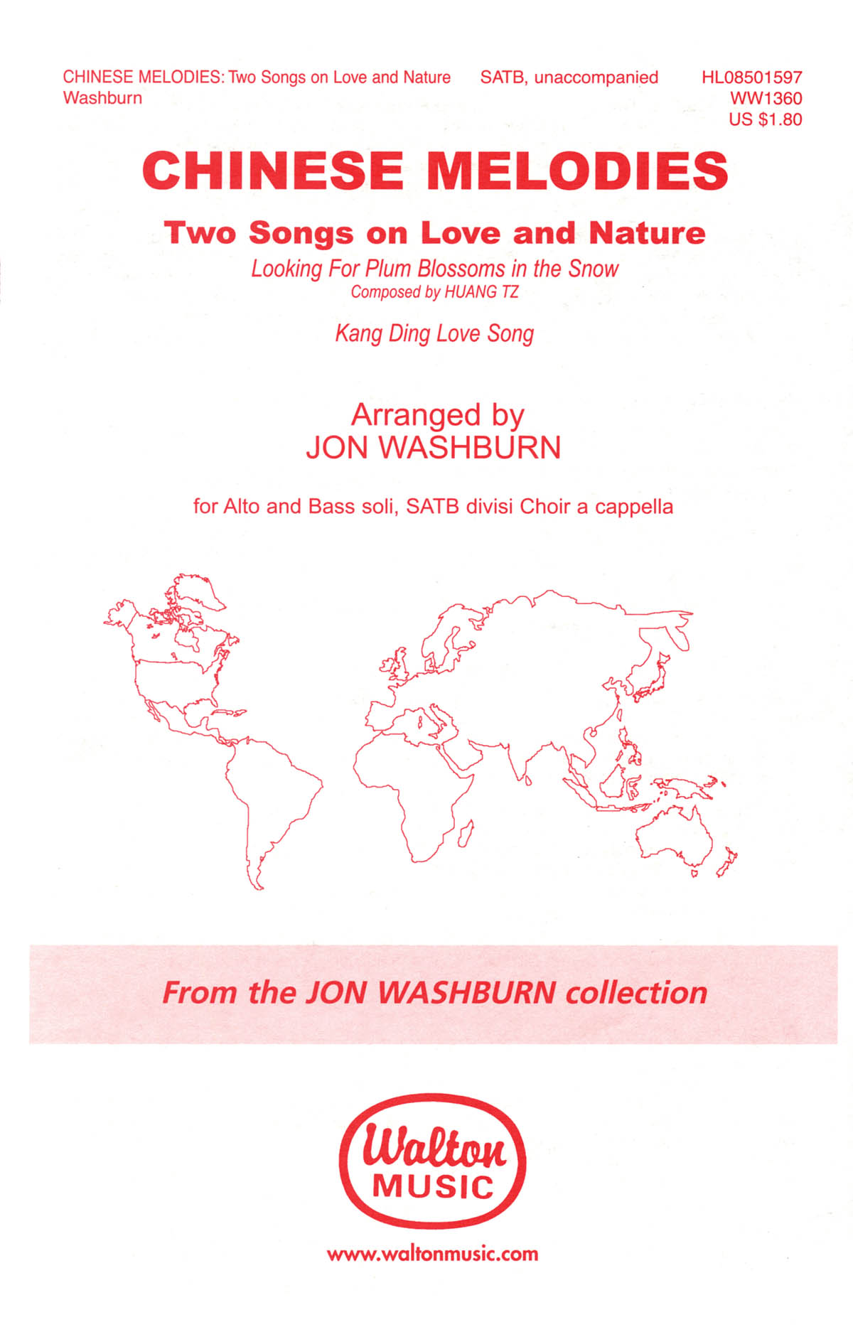 Jon Washburn: Chinese Melodies - Two Songs On Love And Nature