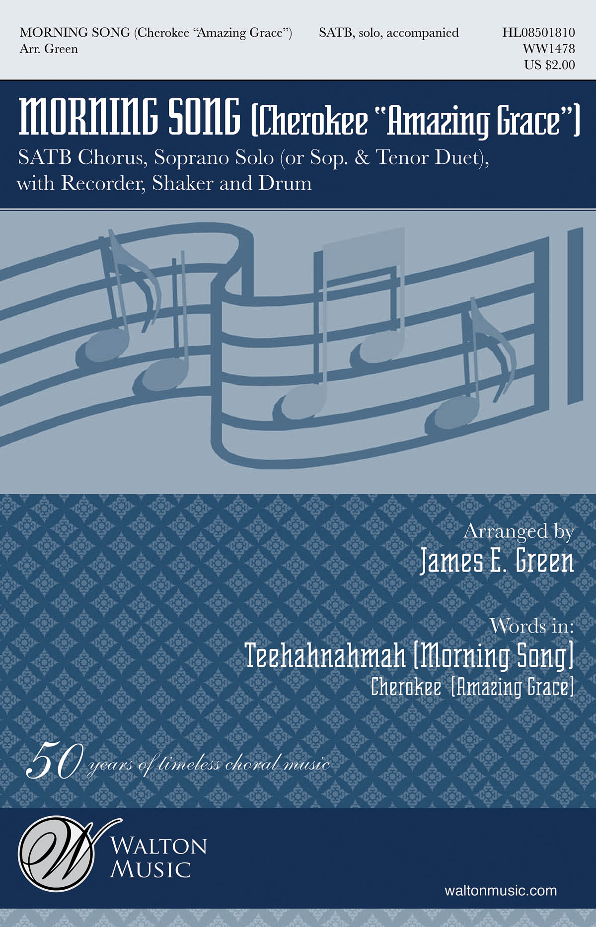 MORNING SONG CHEROKEE AMAZING GRACE (ARR GREEN JAMES) SATB CHOR