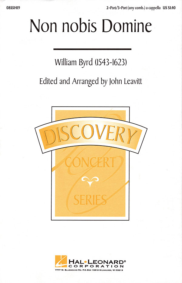 Non Nobis Domine : 2-Part/3-Part a cappella