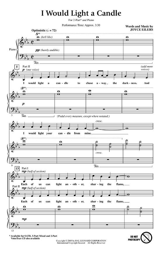 Joyce Eilers: I Would Light A Candle (ShowTrax CD)