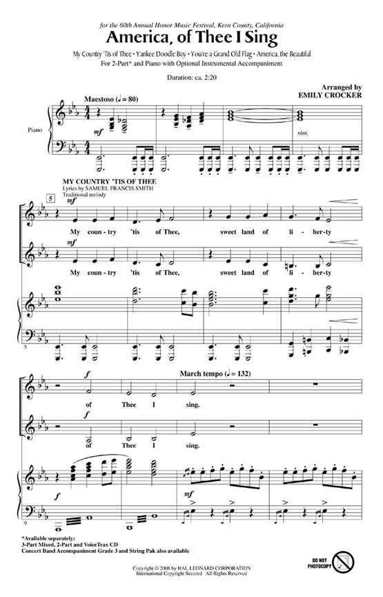 America, of Thee I Sing : (Medley)