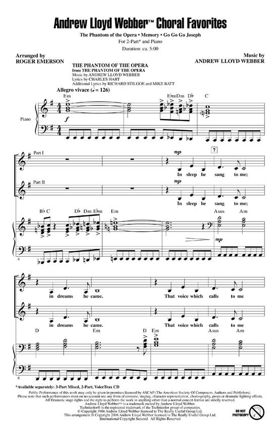 Andrew Lloyd Webber: Choral Favourites (2-Part)