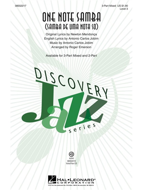 JOBIM ANTONIO CARLOS ONE NOTE SAMBA (EMERSON ROGER) 3 PT MIXED CHORAL