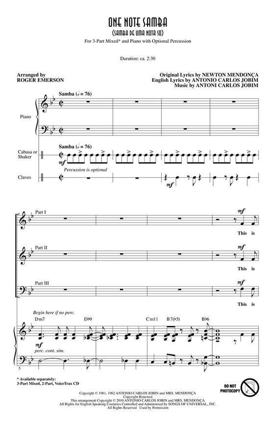 One Note Samba : (Samba de uma nota só) Discovery Level 3