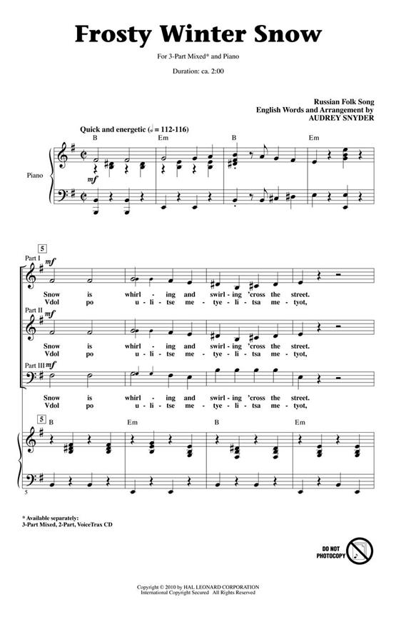 Frosty Winter Snow : (Russian Folk Song) Discovery Level 2