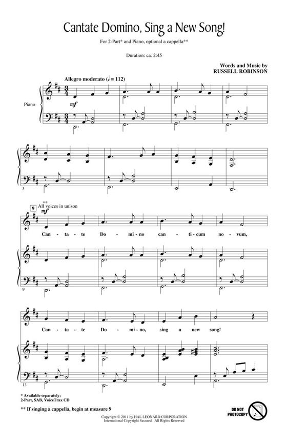 Cantate Domino, Sing a New Song! : Discovery Level 1