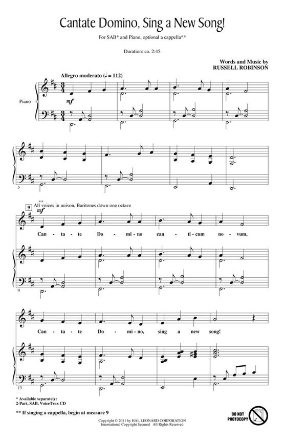 Cantate Domino, Sing a New Song! : Discovery Level 1