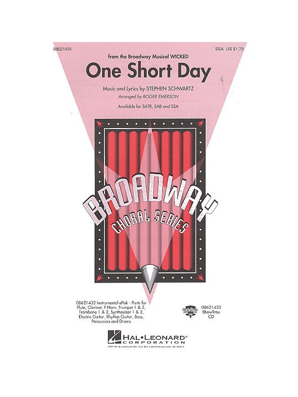 Stephen Schwartz: One Short Day (Wicked) (SSA)