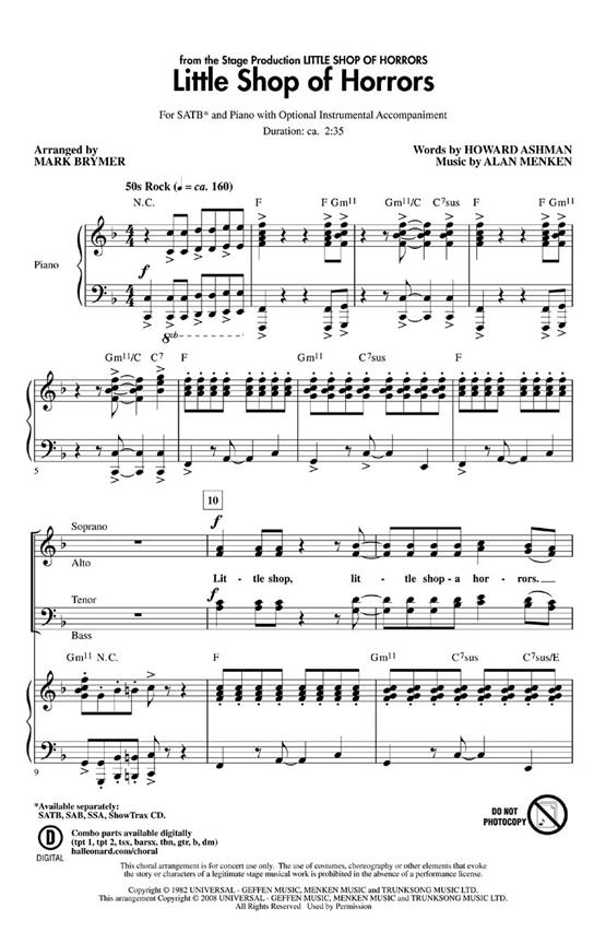 Alan Menken: Little Shop Of Horrors (Arr. Brymer) (ShowTrax CD)