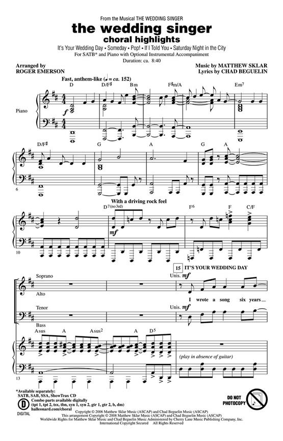 The Wedding Singer : Choral Highlights