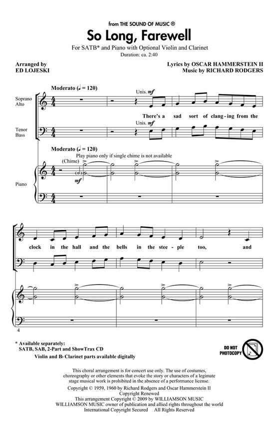 So Long, Farewell : from The Sound of Music