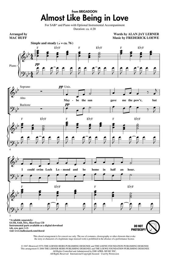 Arr. Mac Huff: Almost Like Being In Love