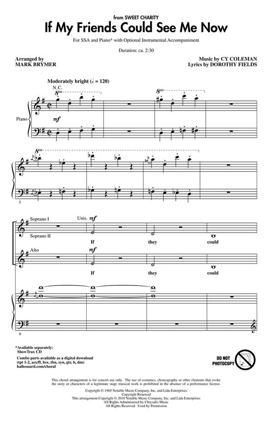 Cy Coleman: If My Friends Could See Me Now (Arr. Brymer) (ShowTrax CD)