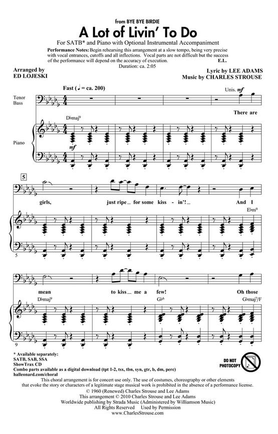A Lot of Livin' To Do : from Bye Bye Birdie