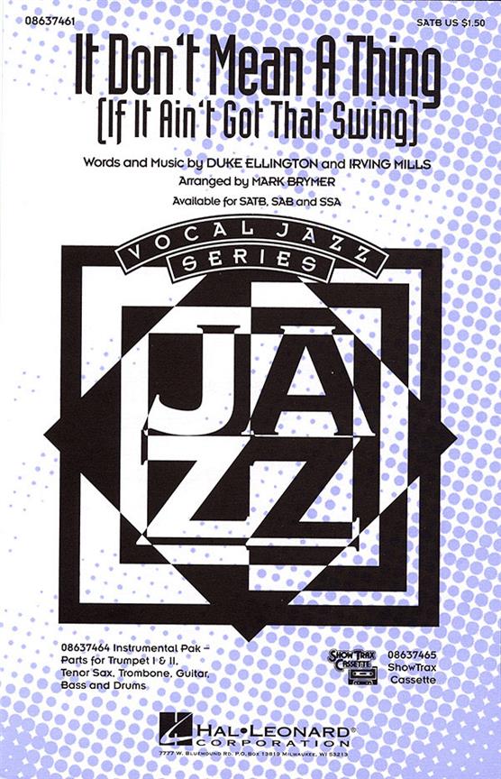 Duke Ellington: It Don't Mean a Thing (If It Ain't Got That Swing) (Brymer) - SATB/Piano