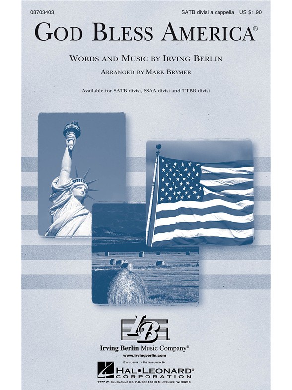 BERLIN IRVING GOD BLESS AMERICA (BRYMER MARK) SATB DV A CAPPELLA CHOR
