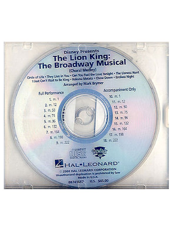 The Lion King: The Broadway Musical (Choral Medley) - Show Trax CD
