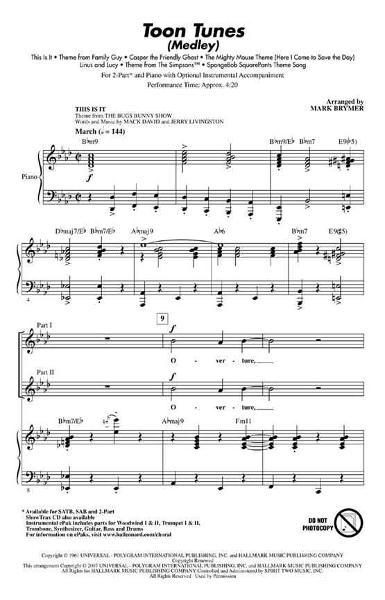 Toon Tunes (Arr. Brymer) (2-Part)