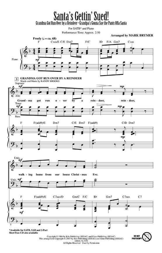 Santa's Gettin' Sued! (Arr. Brymer) (ShowTrax CD)