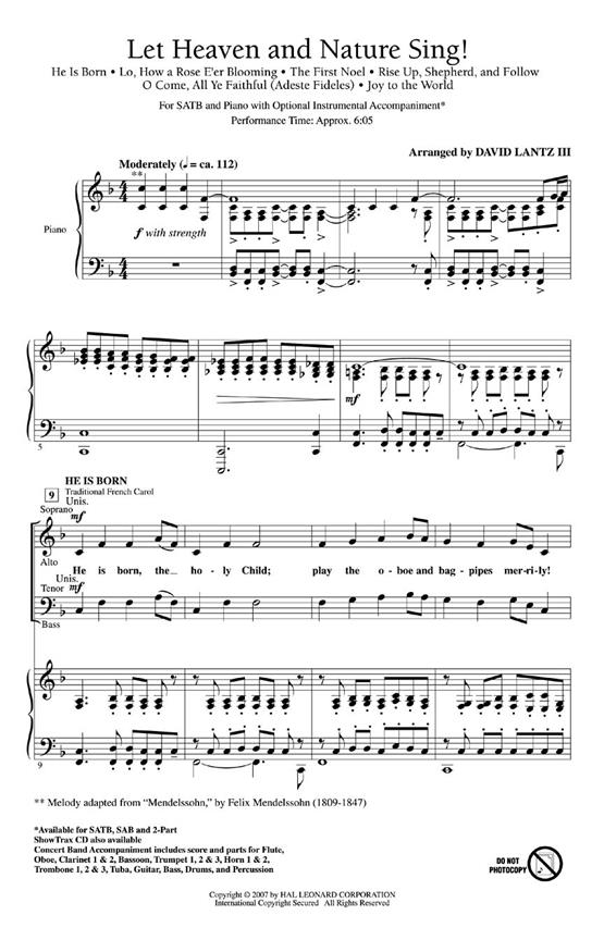 Let Heaven and Nature Sing -A Medley of Carols : ShowTrax CD