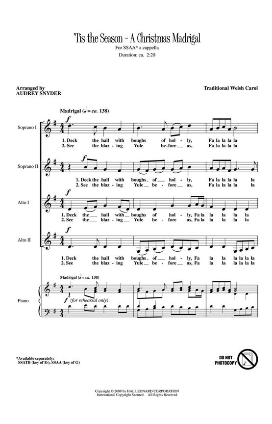 Tis the Season - A Christmas Madrigal