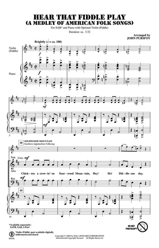 Hear That Fiddle Play : A Medley of American Folk Songs