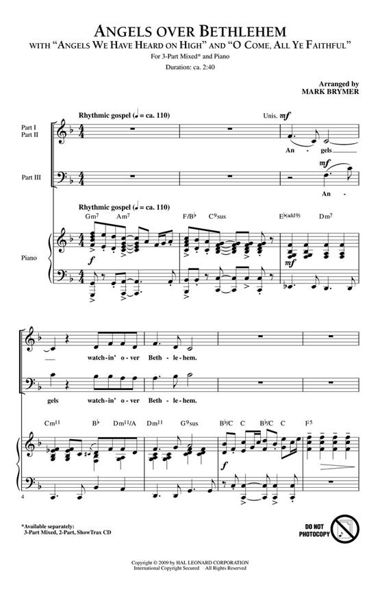 Angels Over Bethlehem (Arr. Brymer) (ShowTrax CD)
