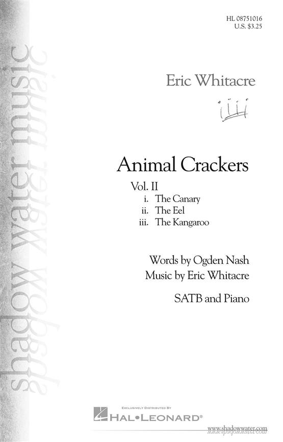Eric Whitacre: Animal Crackers II (SATB)