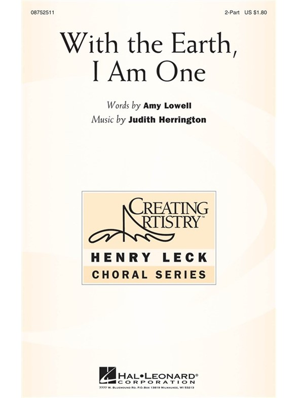 HERRINGTON JUDITH WITH THE EARTH I AM ONE 2 PART CHORAL