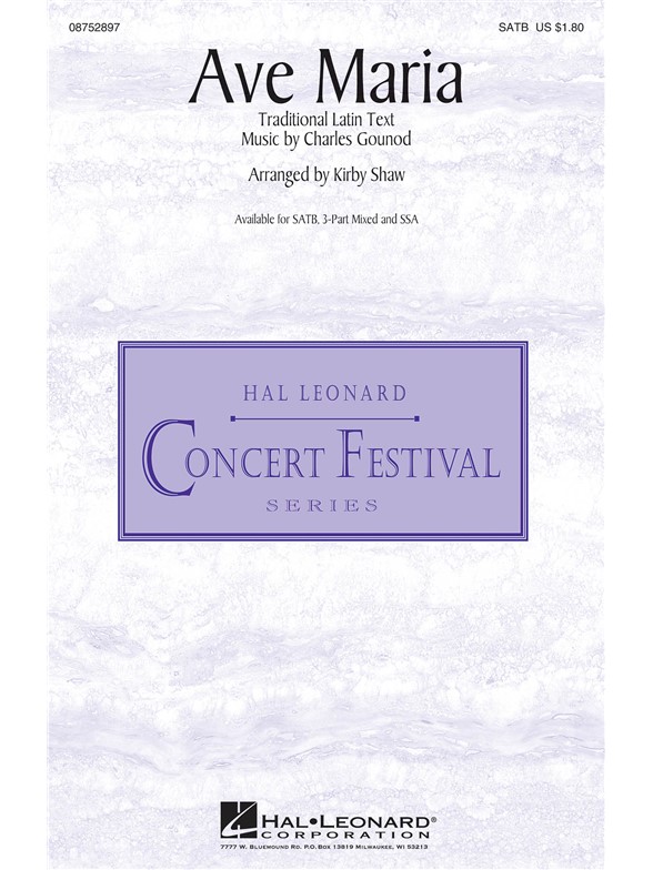 Bach & Gounod: Ave Maria (3PT Choral Songbook)