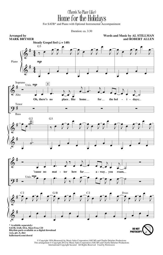 (There's No Place Like) Home For The Holidays (Arr. Brymer) (ShowTrax CD)