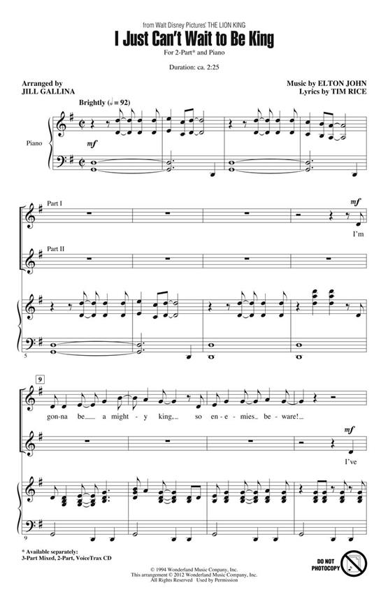 I Just Can't Wait to Be King : (from The Lion King) Discovery Level 2